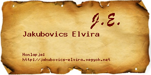 Jakubovics Elvira névjegykártya