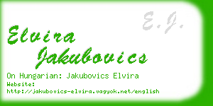 elvira jakubovics business card
